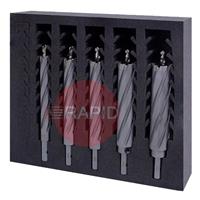 101035-SET1 HMT VersaDrive TCT HoleCutter Extra Long InsertFoam 6 Piece Set (14 - 26mm) + 2 Pilots