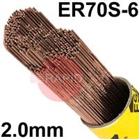 126420R150 ESAB OK Tigrod 12.64 2.0mm Steel TIG Wire, 5Kg Pack - AWS A5.18 ER70S-6