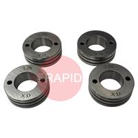 4017220 PATON K-Groove Feed Roller Set of 4 - Flux Cored Wire: 1.0 - 1.2mm (4 Roll Drive)