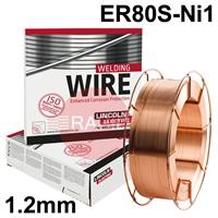 582482 Lincoln Electric LNM Ni1 ER80S-Ni1, 1.2mm Diameter 15Kg Reel