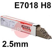 599206 Lincoln Electric 7018 Low Hydrogen Electrodes 2.5mm Diameter x 350mm Long. 12.3kg Carton (3 x 4.1kg 190 Rod Packs) E7018 H8