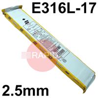 63302520T0 ESAB OK 63.30 Stainless Steel Electrodes 2.5mm Diameter x 300mm Long. 1.5kg Vacpac. E316L-17