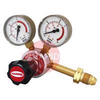 H1115 Harris 801 Acetylene Single Stage Two Gauge Regulator, Side Entry, 1.5 Bar, 5/8