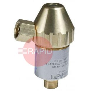 0657-0145  GCE FBV-FR-B D99 Resettable Fuel Flashback Arrestor, Regulator Mounted, 5 Bar, 3/8 BSP