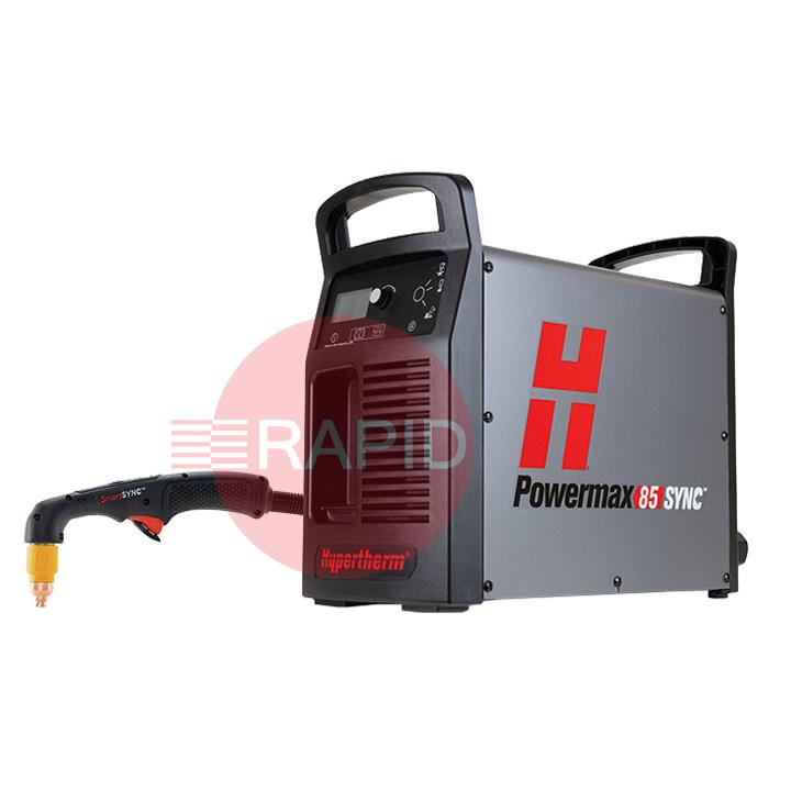 087196  Hypertherm Powermax 85 SYNC Plasma Cutter with 75° 7.6m Hand Torch, 400v CE