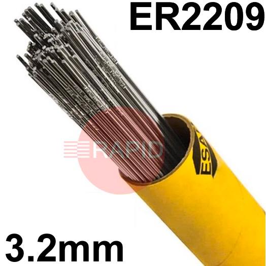 168632R150  Esab OK Tigrod 2209 Duplex Tig Wire, 3.2mm Diameter x 1000mm Cut Lengths - AWS A5.9: ER2209. 5.0kg Pack