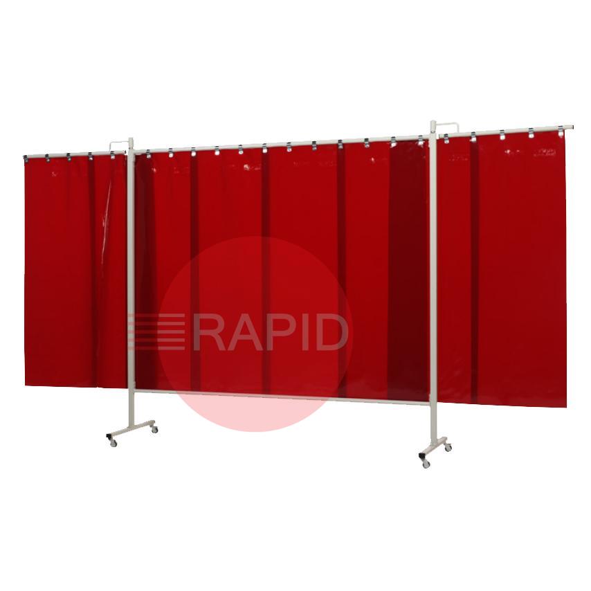 36.36.05  CEPRO Omnium Triptych Welding Screen, with Orange-CE Sheet - 3.7m Wide x 2m High, Approved EN 25980