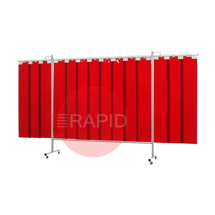 36.36.25  CEPRO Omnium Triptych Welding Screen, with Orange-CE Strips - 3.7m Wide x 2m High, Approved EN 25980
