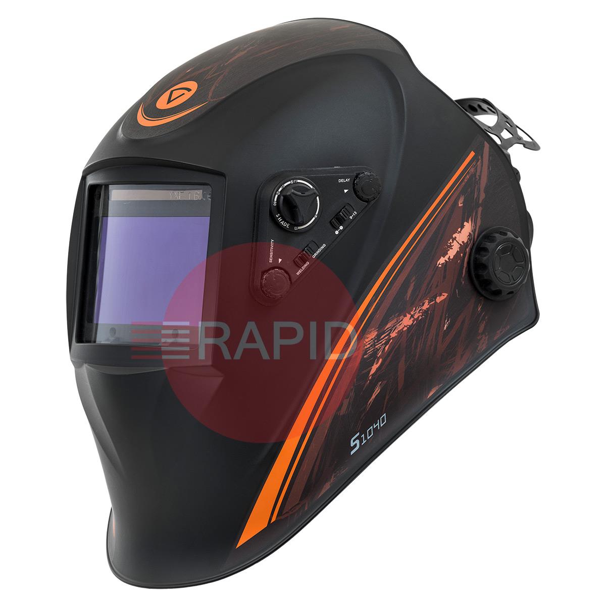 9875040  Kemppi S-Line S1040 Welding Helmet, with Variable Shade 5-8 / 9-13 Auto Darkening Filter