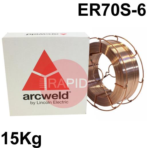 A18XXLBW  Lincoln Arcweld AS2 Copper Coated Steel A18 MIG Wire, 15Kg Reel (Wire Basket), ER70S-6