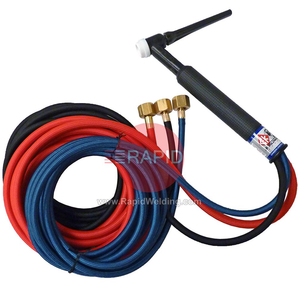 CK-CK1812SF  CK18 3 Series Water-Cooled 350 Amp TIG Torch with 4m Superflex Cables & G3/8 Machine Connections
