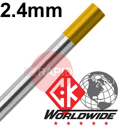 CK-T3327GL  CK 2.4mm x 175mm (3/32 x 7inch) 1.5% Lanthanated Tungsten