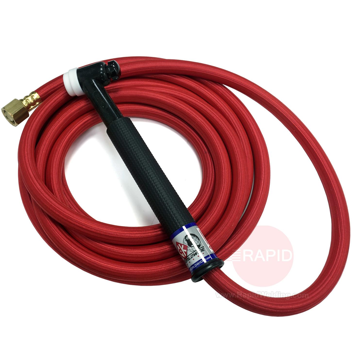 CK-TL2625RSFRG  CK Trimline TL26 Gas Cooled 200A TIG Torch, with 7.6m Superflex Cable, G3/8 Machine Connection
