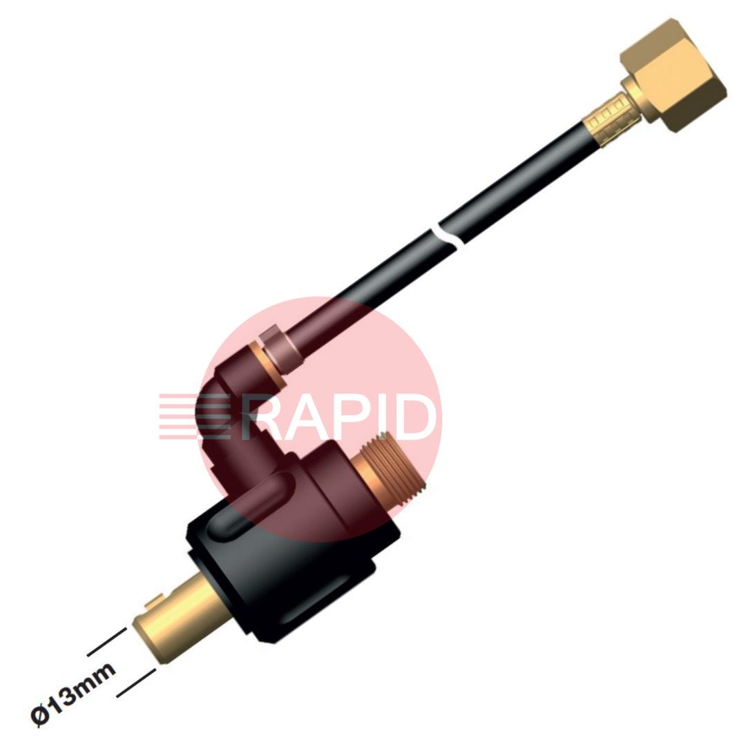 D3595-1-4  Dinse Power Adaptor with G3/8  Power Connection & G1/4 Gas Hose Connection