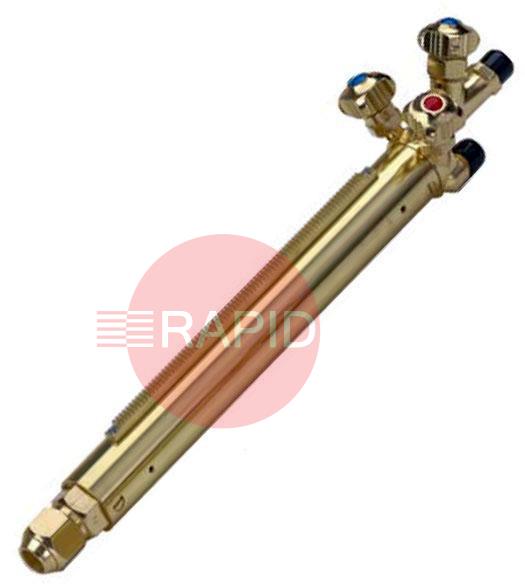 H3117  Harris 198-2TFR35 Three Hose 35 x 250mm Barrel Machine Cutting Torch with Rack.