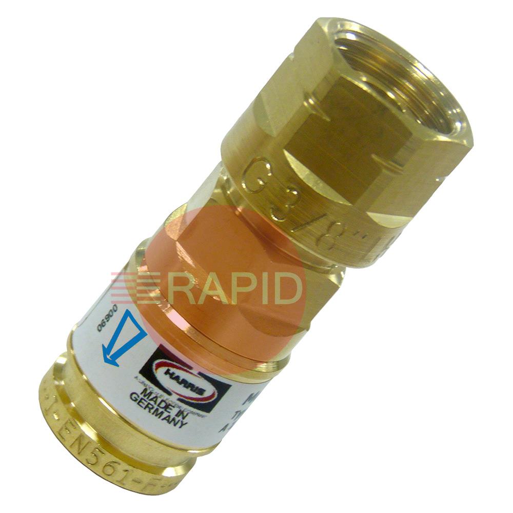 H4364  Harris QACLGB 3/8 BSP Quick Action Gas Regulator Connector L.H for Fuel Gas