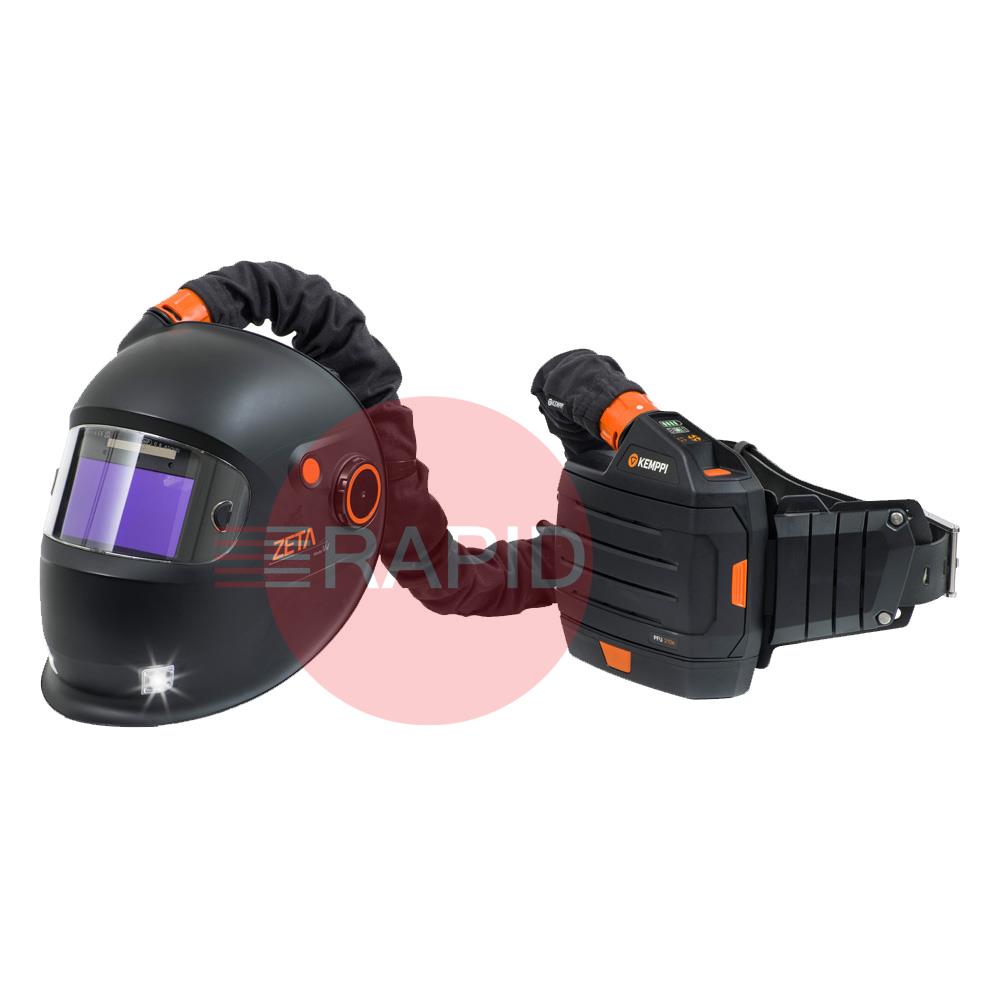 P0736  Kemppi Zeta Fresh Air W201X Auto Darkening Welding Helmet & PFU 210e PAPR System, Shades 8-12