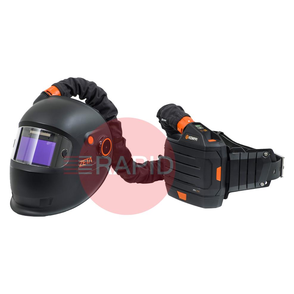 P0741  Kemppi Zeta Fresh Air W211 Auto Darkening Welding Helmet & PFU 210e PAPR System, Shades 8-14