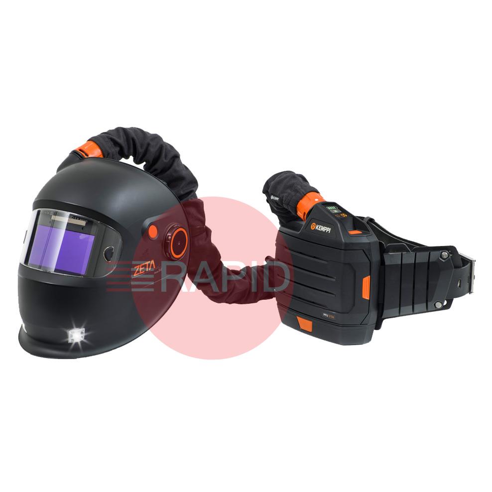P0742  Kemppi Zeta Fresh Air W211X Auto Darkening Welding Helmet & PFU 210e PAPR System, Shades 8-14