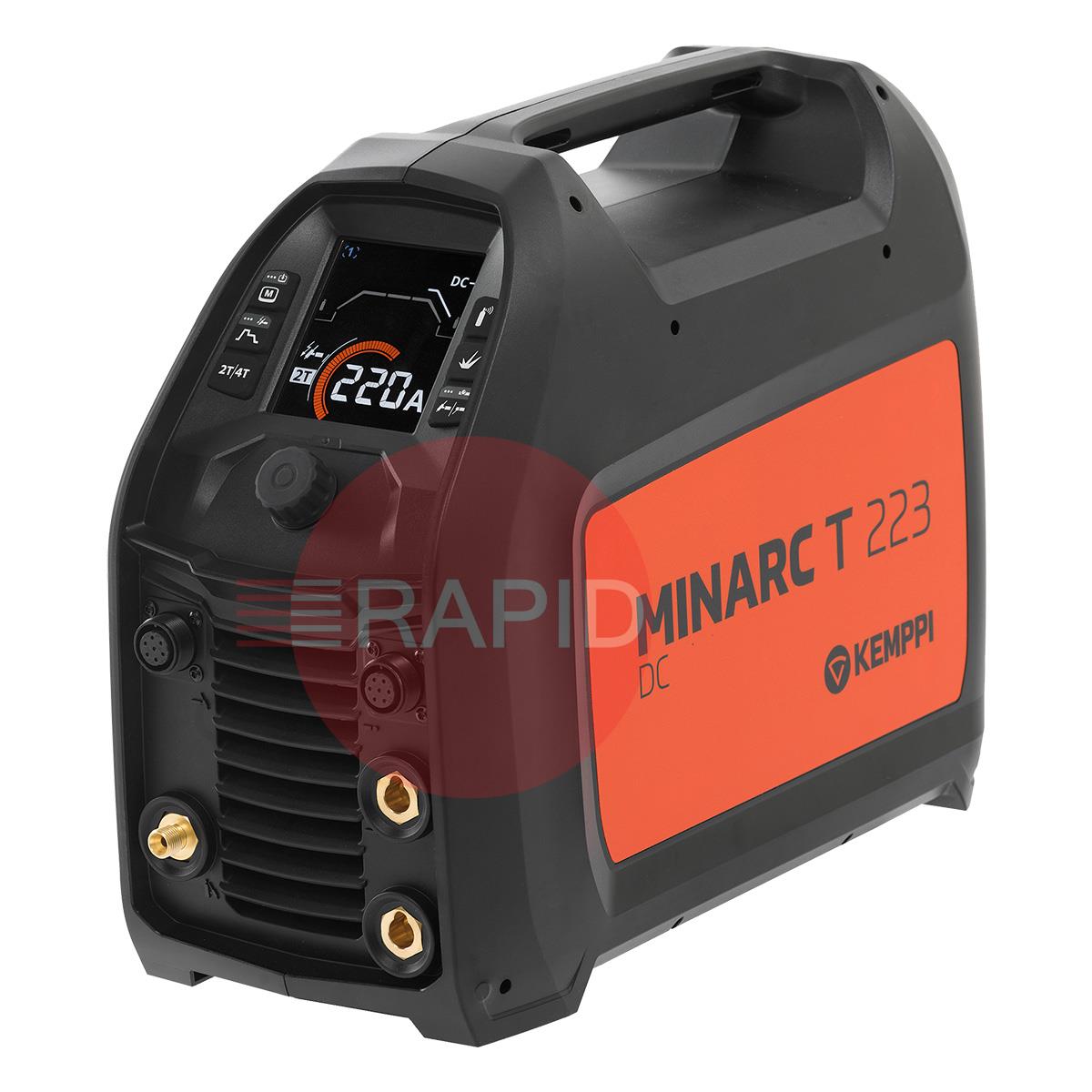 P223TX225G4  Kemppi Minarc T 223 DC TIG Welder Air Cooled Package, with TX 225G 4m Torch - 110/240v, 1ph