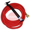 CK-CK912RSFFX  CK9 Flex Head Gas Cooled TIG Torch with 1pc 4m Superflex Cable, G3/8 Machine Connection, 125 Amps @100% Duty Cycle.