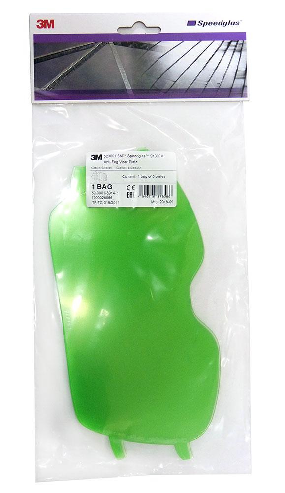 3M-523001  3M Speedglas 9100 FX Visor Plate, Anti-Fog (Pack of 5) 06-0700-54